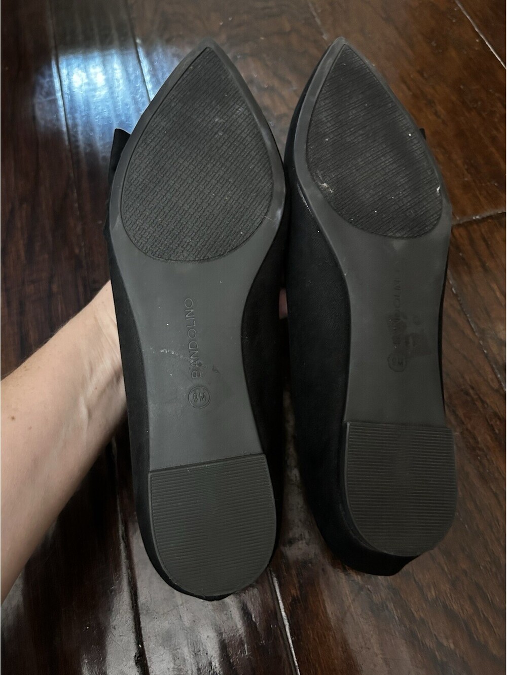 bandolino shoes Women's Sophy Pointed Toe Side Bow Detail Black Flats Sz 9 - Picture 3 of 4